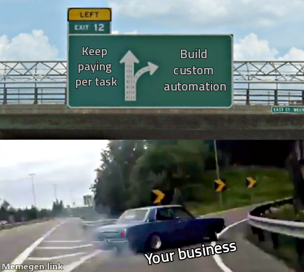 Left exit - build custom automation meme