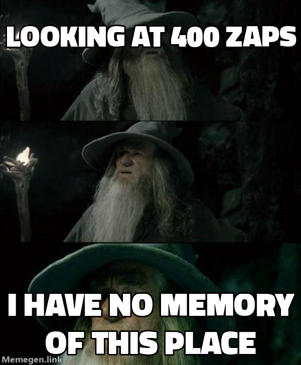 Gandalf looking at 400 Zaps meme