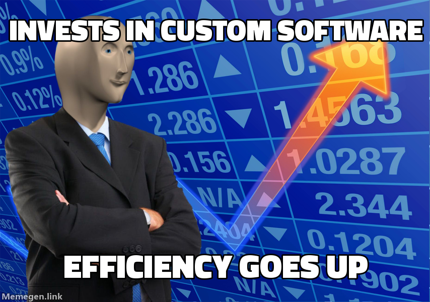 Stonks efficiency meme