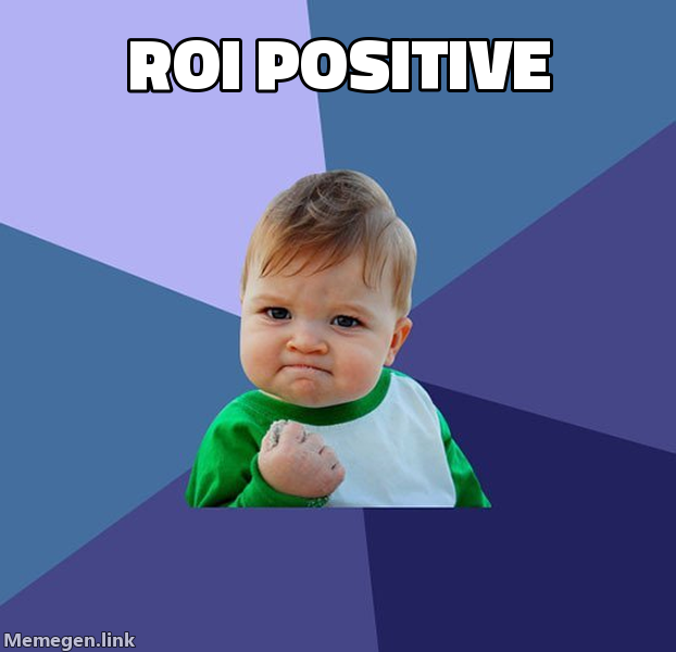 Success kid ROI meme